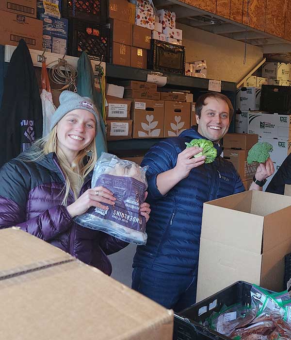 employees working food bank